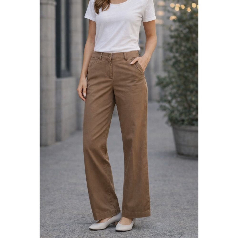 J Jill Officewear Old Money Brown‎ Straight Leg Casual Chic Women Pants 4